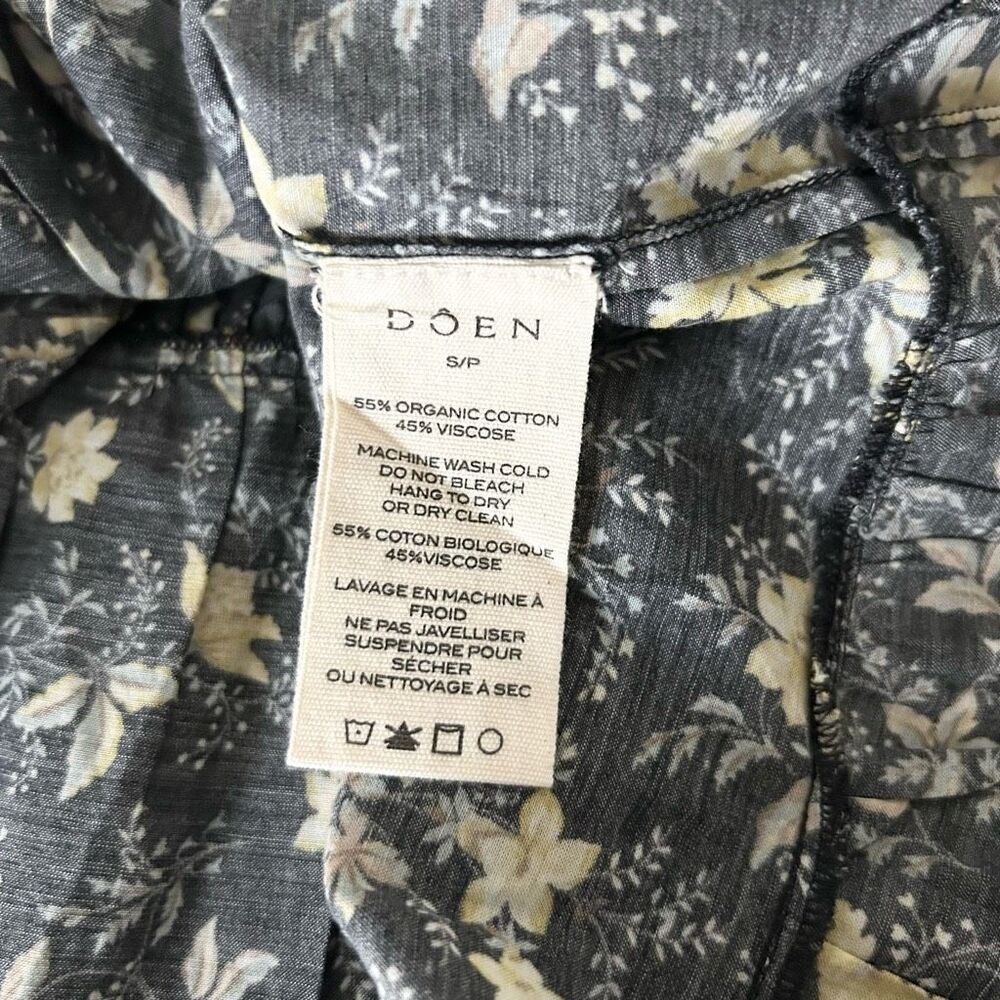 NEW Doen Ismene Mini Dress In Noir Winding Blossoms Organic Cotton Size Small - Picture 8 of 8